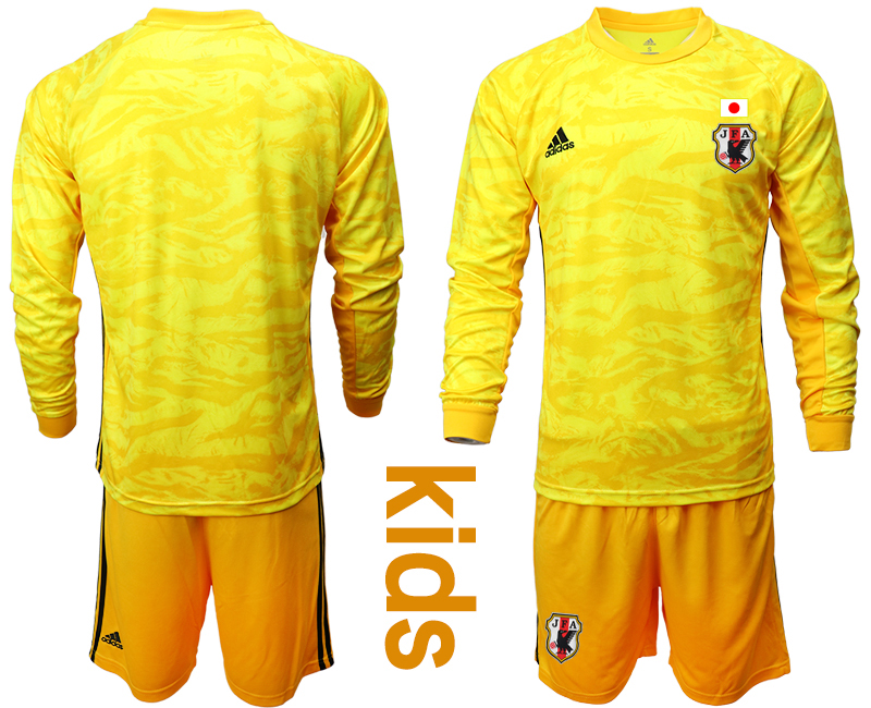 Cheap Youth 2020-2021 Season National team Japan goalkeeper Long sleeve yellow Soccer Jersey